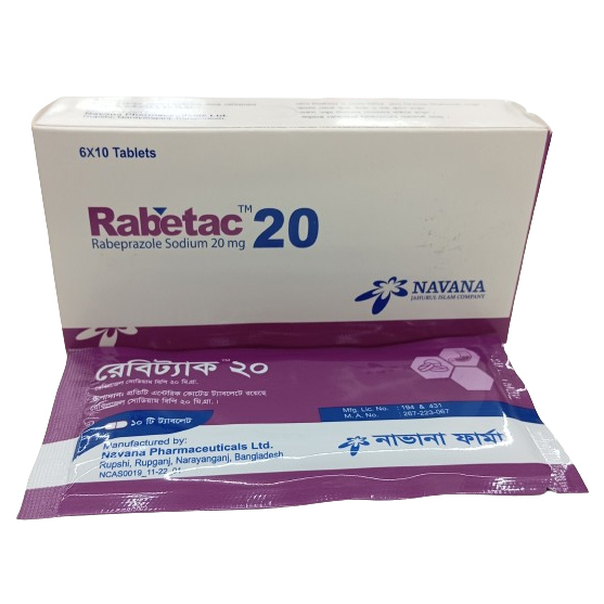 Pack Image: Rabetac 20 mg Tablet (6 x 10)