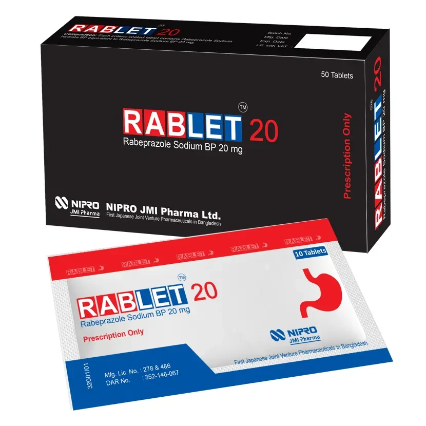 Pack Image: Rablet 20 mg Tablet (5 x 10)