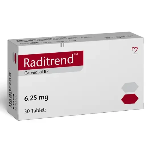 Pack Image: Raditrend 6.25 mg Tablet (3 x 10)