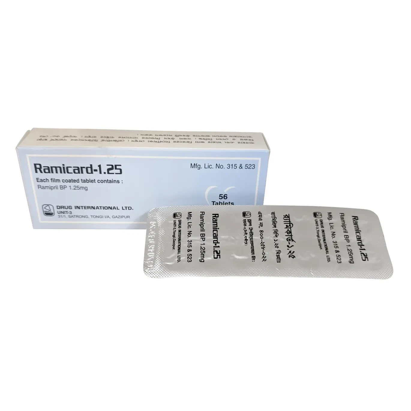 Pack Image: Ramicard 1.25 mg Tablet (4 x 14)