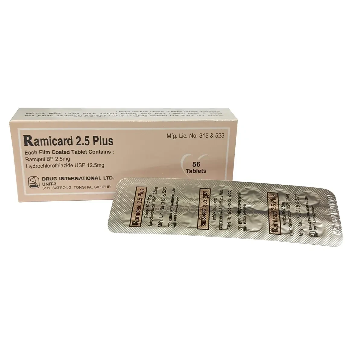 Pack Image: Ramicard Plus 2.5 mg Tablet (4 x 14)