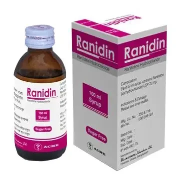 Pack Image: Ranidin 75 mg Syrup (100 ml bottle)