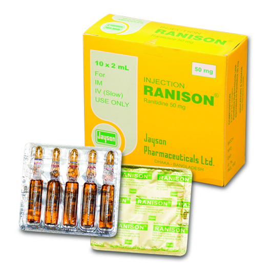 Pack Image: Ranison 50 mg Injection (2 ml ampoule)