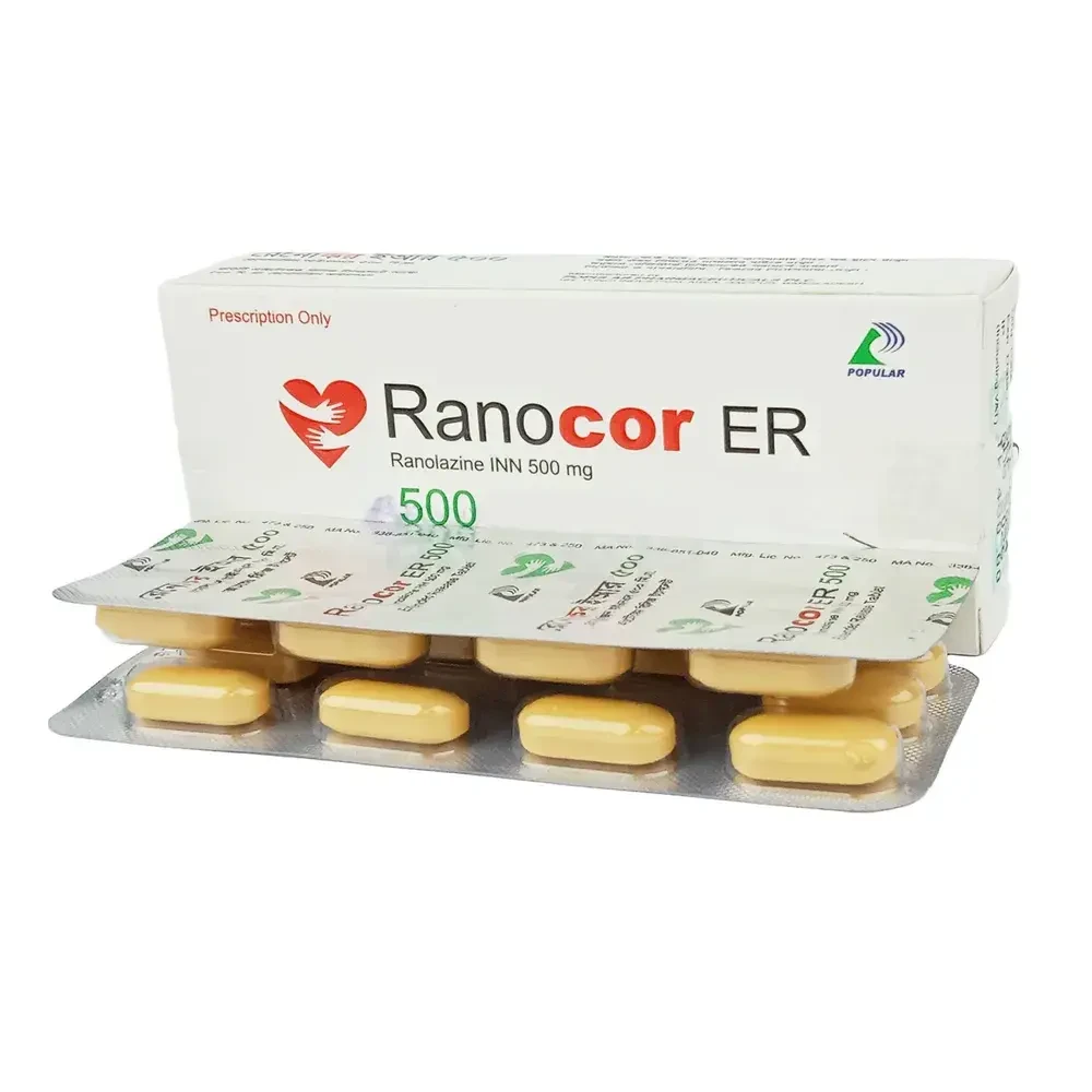 Pack Image: Ranocor ER 500 mg Tablet (3 x 10)