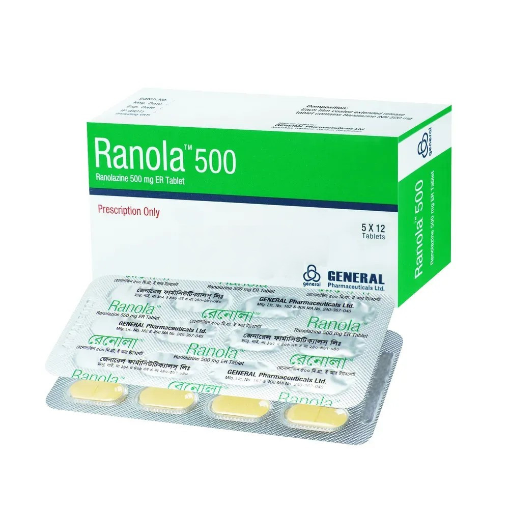 Pack Image: Ranola 500 mg Tablet (5 x 12)