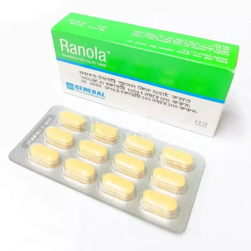 Pack Image: Ranola 500 mg Tablet (5 x 12)