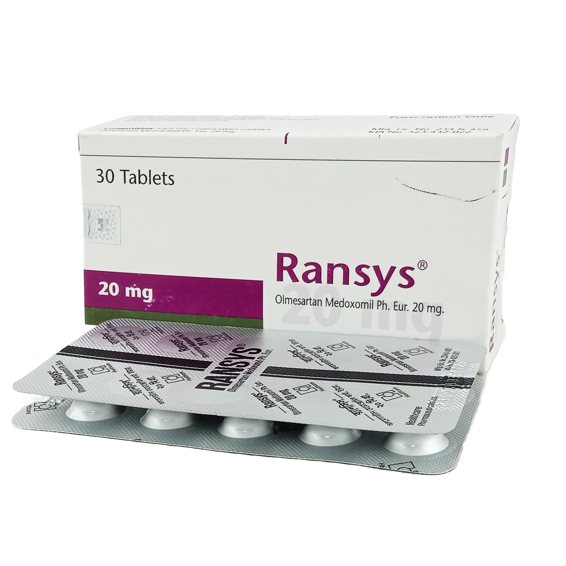 Pack Image: Ransys 20 mg Tablet (3 x 10)