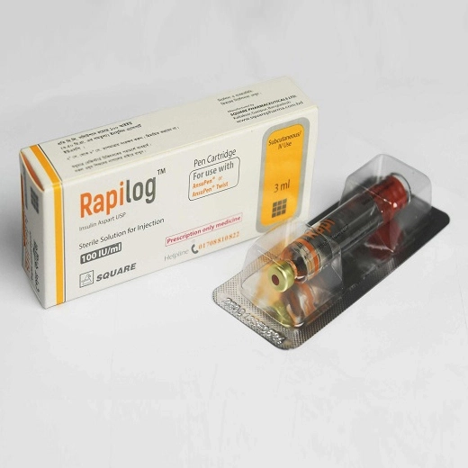 Pack Image: Rapilog 100 IU Injection (3 ml pen)