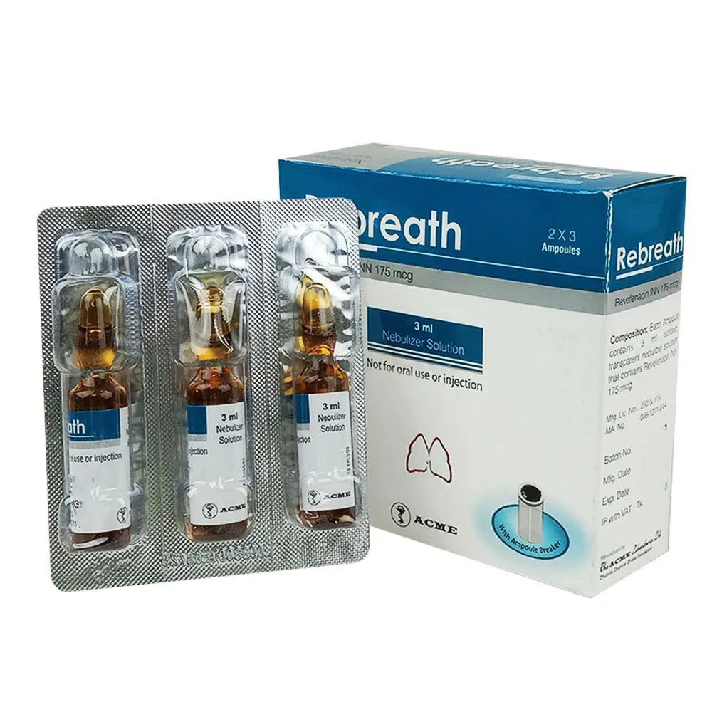 Pack Image: Rebreath 175 mg Solution for Inhalation (3 ml ampoule)