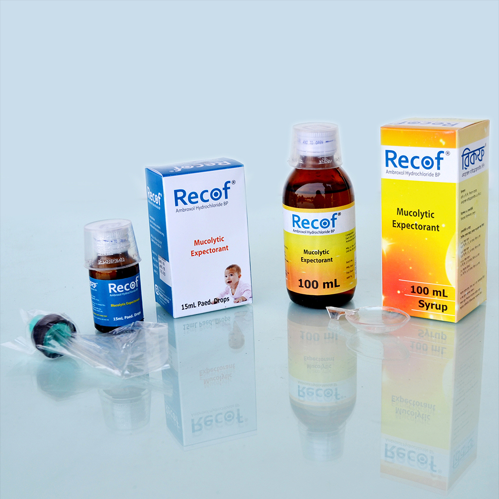 Pack Image: Recof 15 mg Syrup (100 ml bottle)