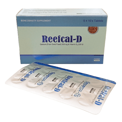Pack Image: Reefcal-D 500 mg Tablet (5 x 10)