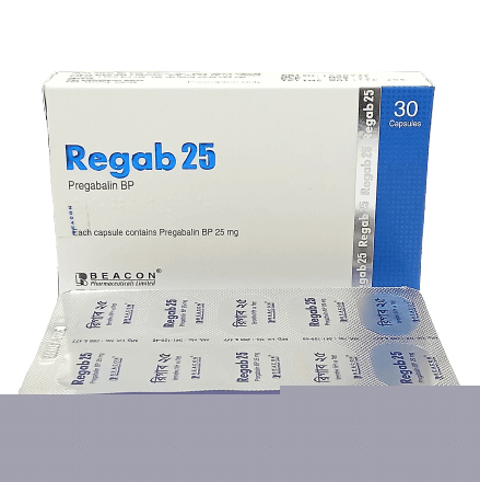 Pack Image: Regab 25 mg Capsule (3 x 10)
