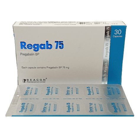 Pack Image: Regab 75 mg Capsule (3 x 10)