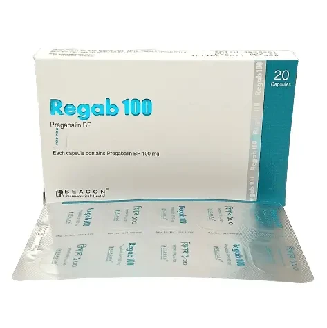 Pack Image: Regab 100 mg Capsule (2 x 10)