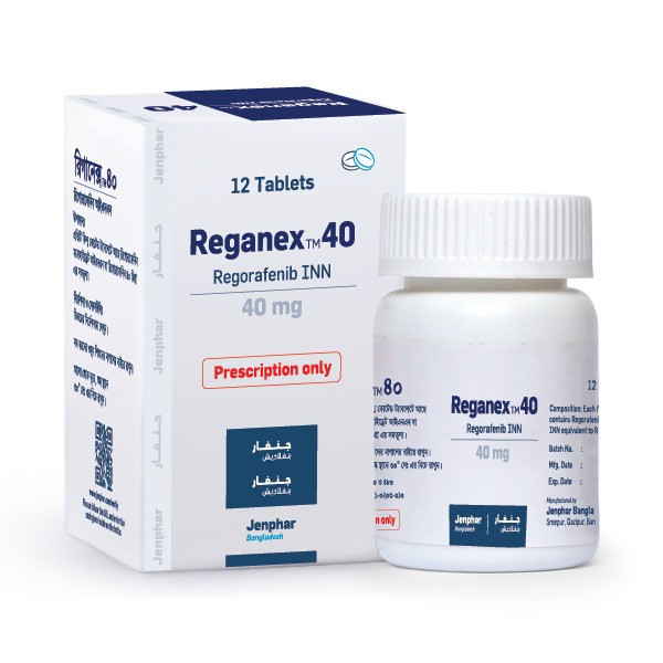 Pack Image: Reganex 40 mg Tablet (1 x 12)