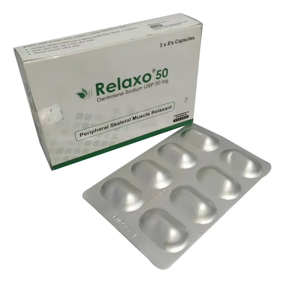 Pack Image: Relaxo 50 mg Capsule (3 x 8)