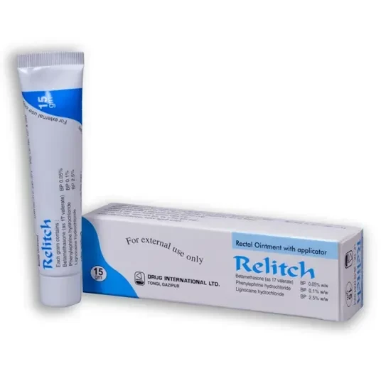 Pack Image: Relitch 0.05% 0.1% Rectal Ointment (15 mg tube)