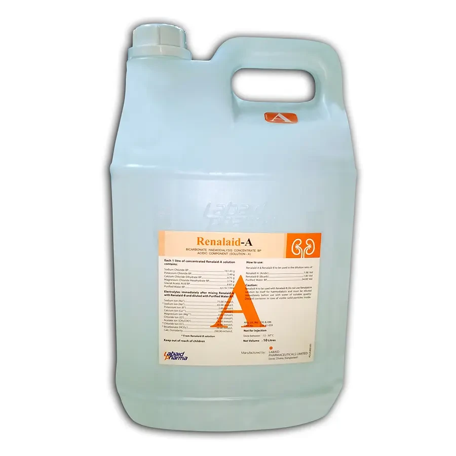 Pack Image: Renalaid-A  Dialysis Solution (10 liters container)