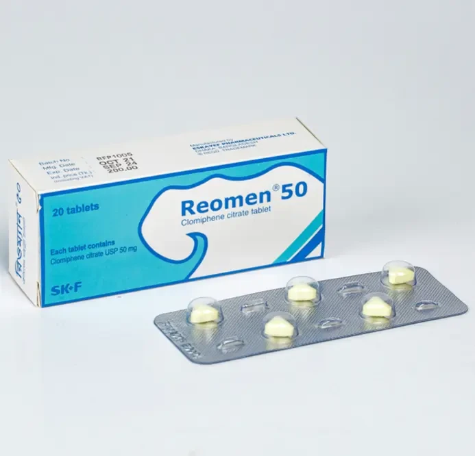 Pack Image: Reomen 50 mg Tablet (4 x 5)