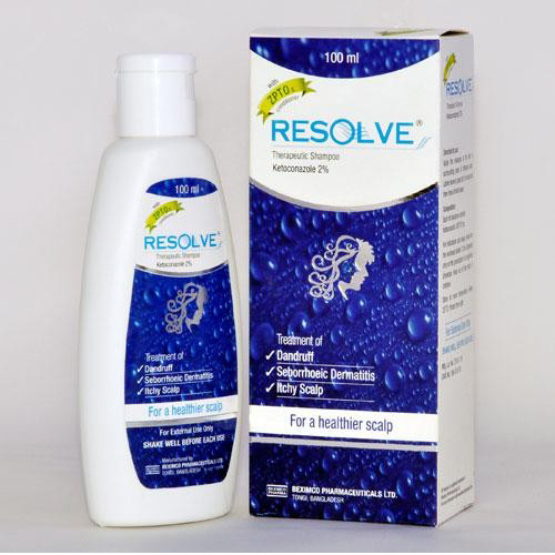 Pack Image: Resolve 2% Shampoo (100 ml bottle)