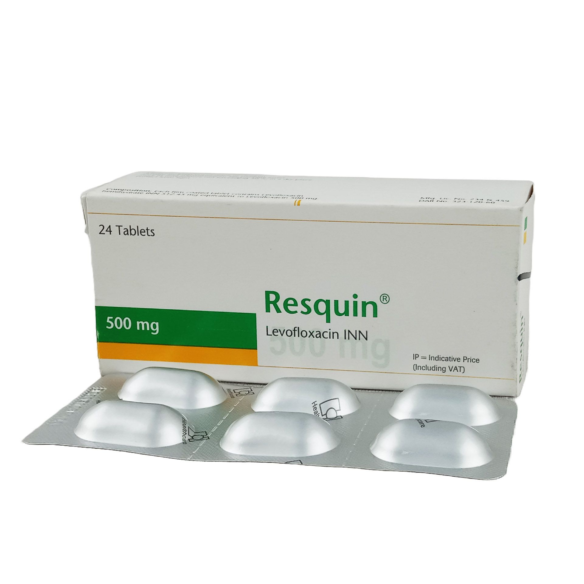 Pack Image: Resquin 500 mg Tablet (4 x 6)