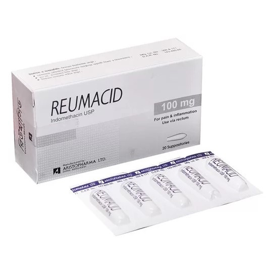 Pack Image: Reumacid 100 mg Suppository (4 x 5)