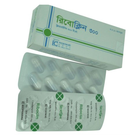 Pack Image: Riboclin 300 mg Capsule (3 x 10)