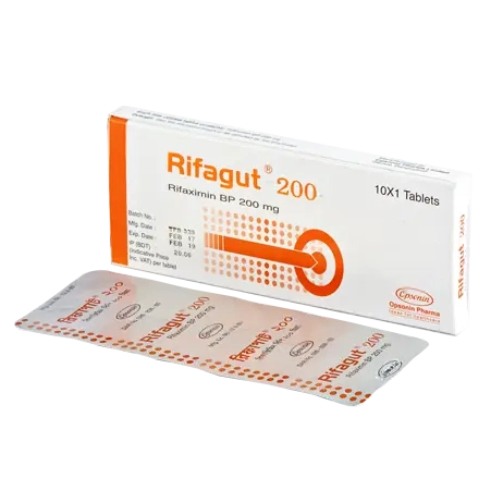 Pack Image: Rifagut 200 mg Tablet (1 x 10)