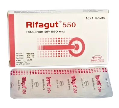 Pack Image: Rifagut 550 mg Tablet (1 x 10)