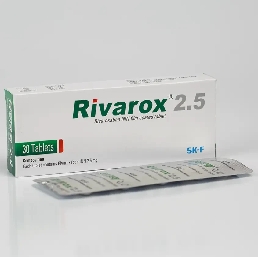 Pack Image: Rivarox 2.5 mg Tablet (3 x 10)