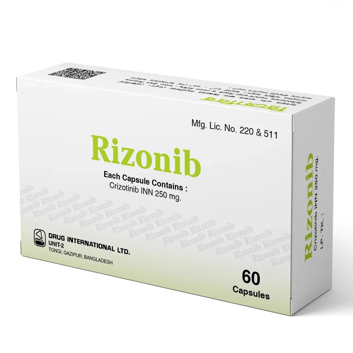 Pack Image: Rizonib 250 mg Capsule (3 x 10)