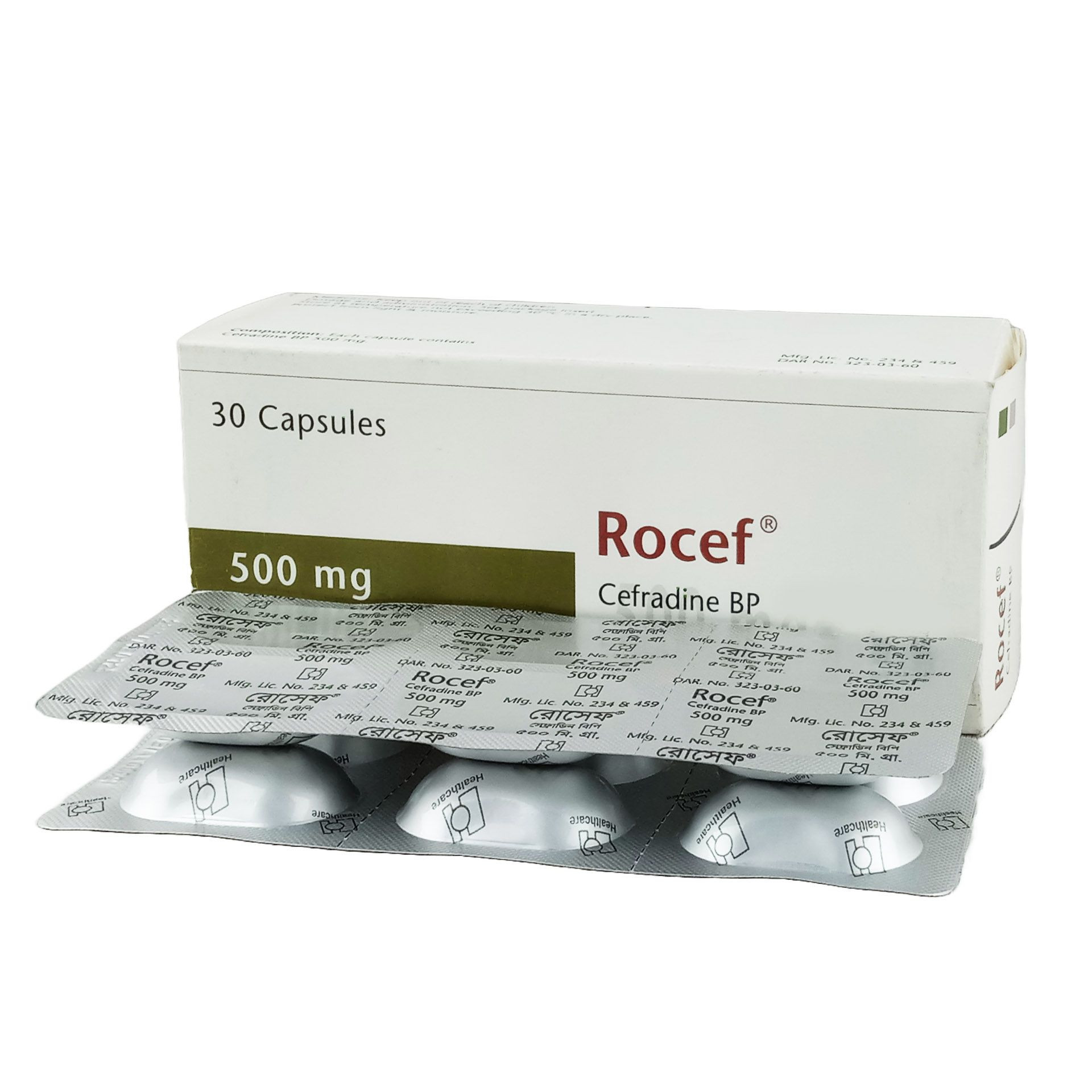 Pack Image: Rocef 500 mg Capsule (5 x 6)