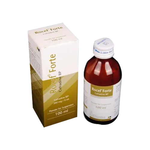 Pack Image: Rocef Forte 250 mg Suspension (100 ml bottle)