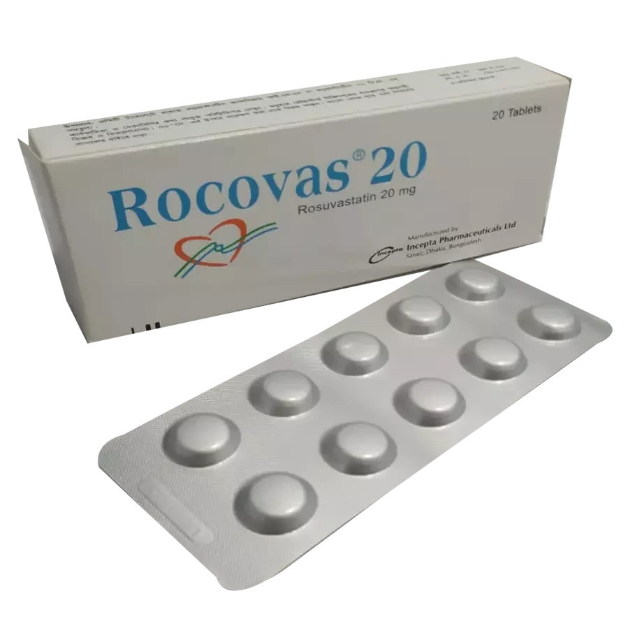 Pack Image: Rocovas 20 mg Tablet (2 x 10)