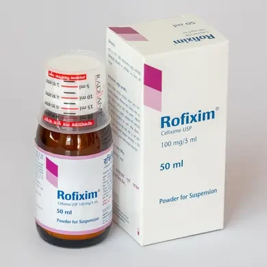 Pack Image: Rofixim 100 mg Suspension (50 ml bottle)