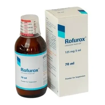 Pack Image: Rofurox 125 mg Suspension (70 ml bottle)