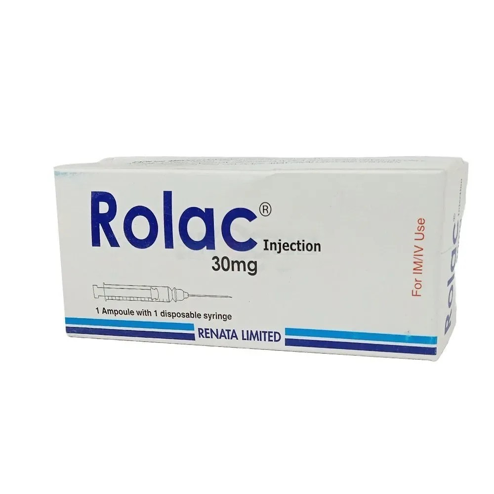 Pack Image: Rolac 30 mg Injection (1 ml ampoule)