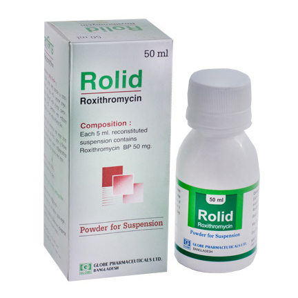 Pack Image: Rolid 50 mg Suspension (50 ml bottle)