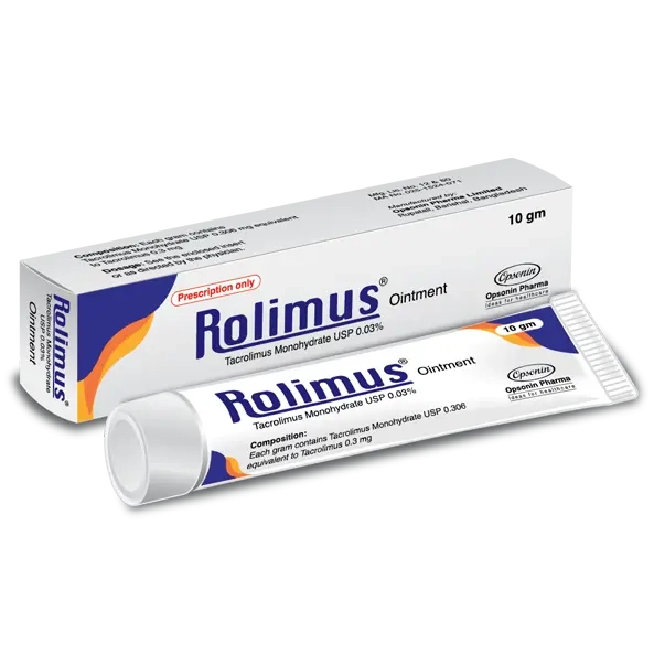 Pack Image: Rolimus 0.03% Ointment (10 gm tube)