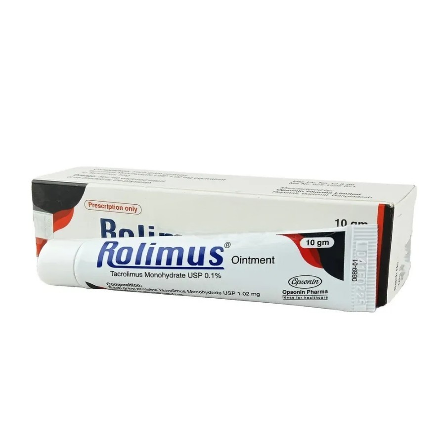 Pack Image: Rolimus 0.1% Ointment (10 gm tube)