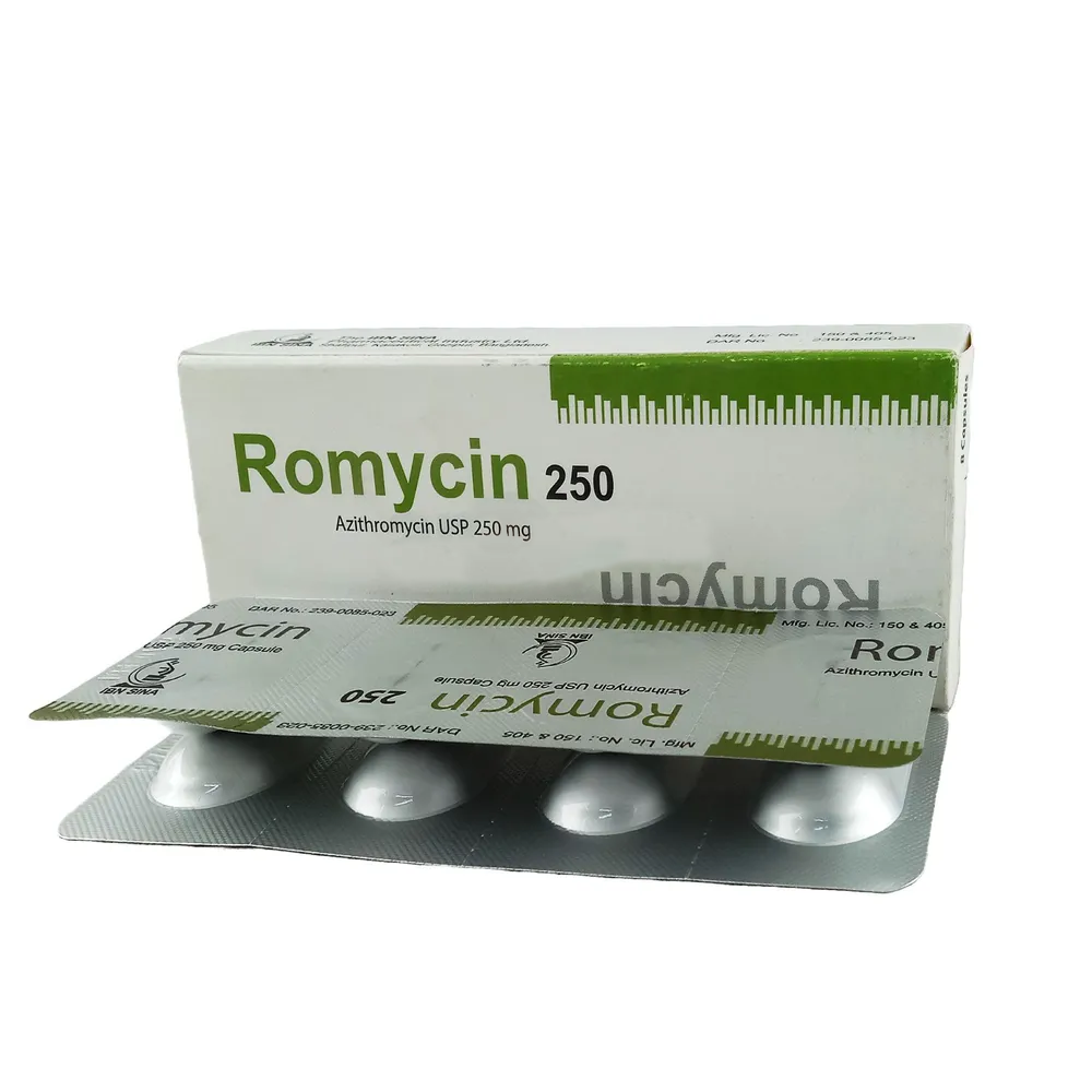 Pack Image: Romycin 250 mg Capsule (2 x 4)