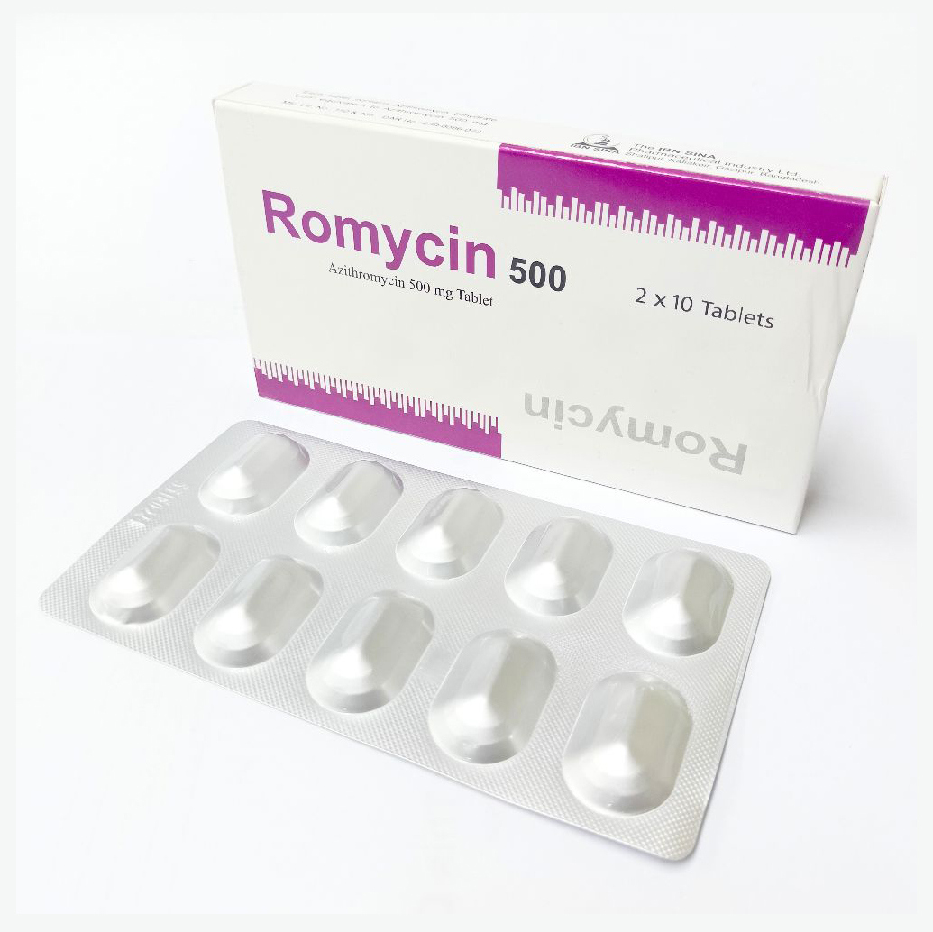 Pack Image: Romycin 500 mg Tablet (2 x 10)