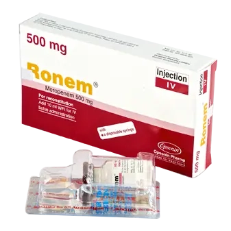 Pack Image: Ronem 500 mg Injection (500 mg vial)
