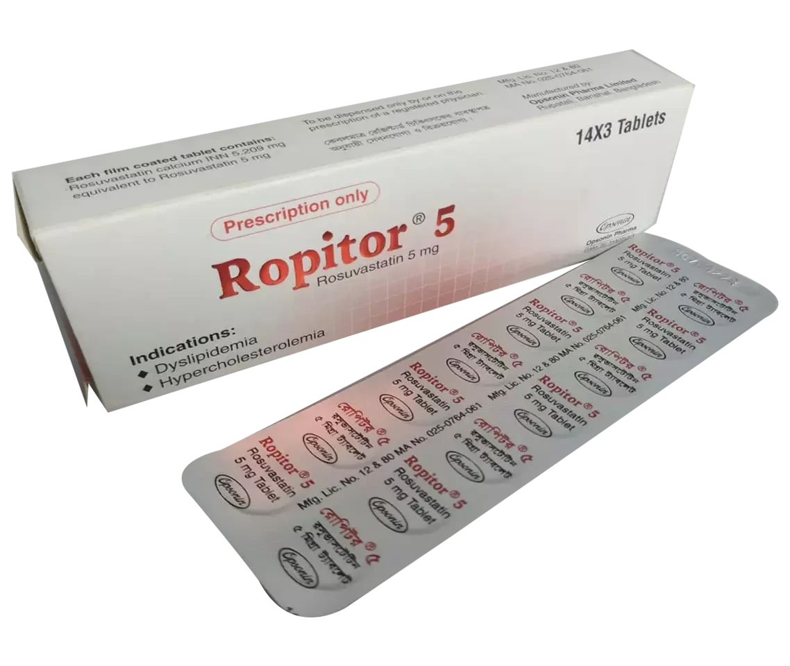 Pack Image: Ropitor 5 mg Tablet (3 x 14)