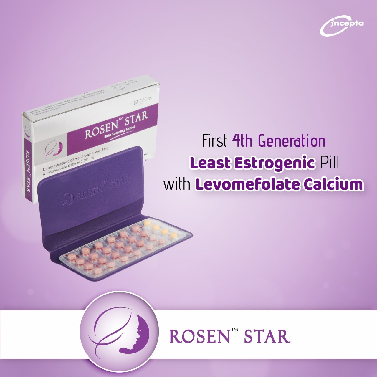 Pack Image: Rosen Star 0.02 mg Tablet ((24 active+4 inert) tablet)