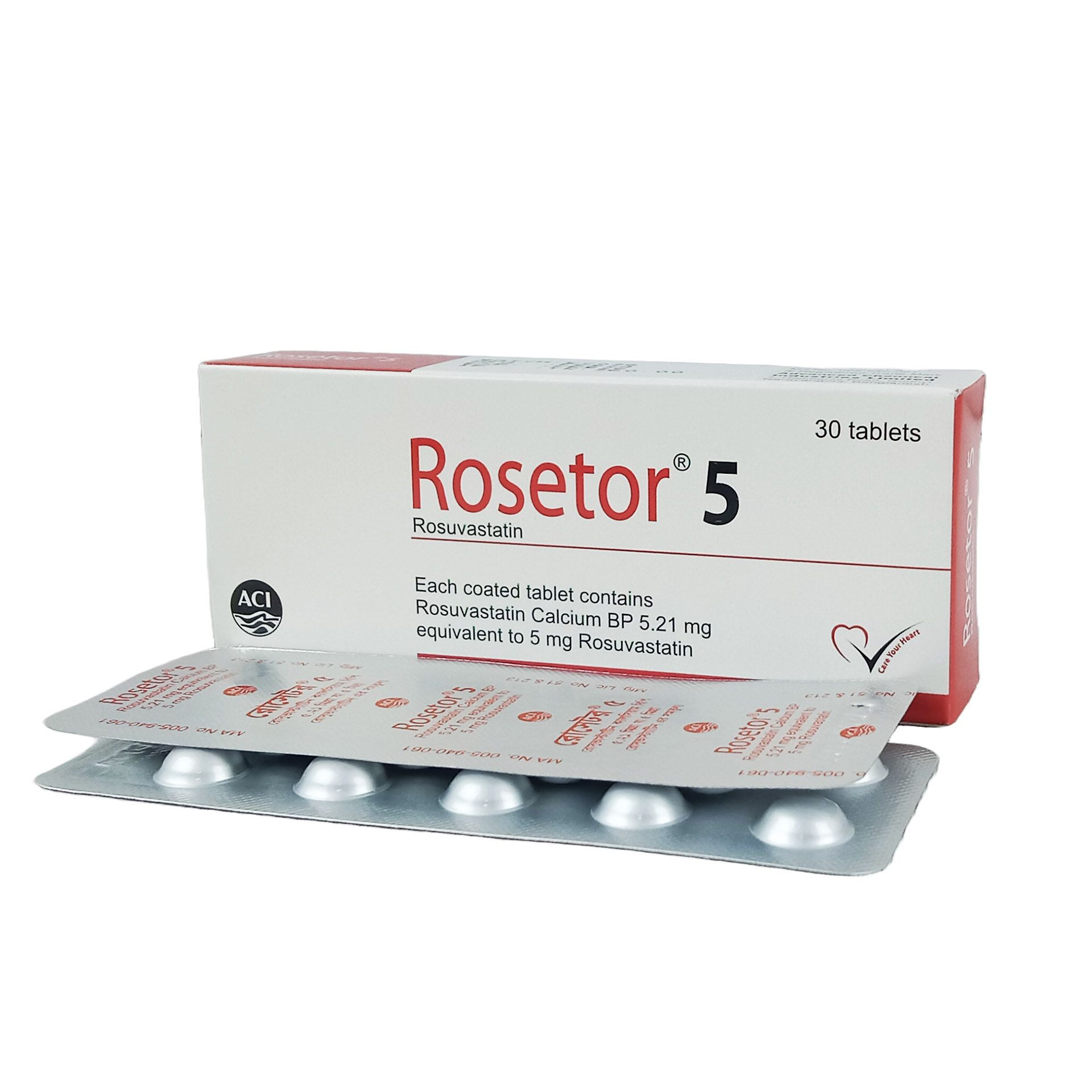 Pack Image: Rosetor 5 mg Tablet (3 x 10)