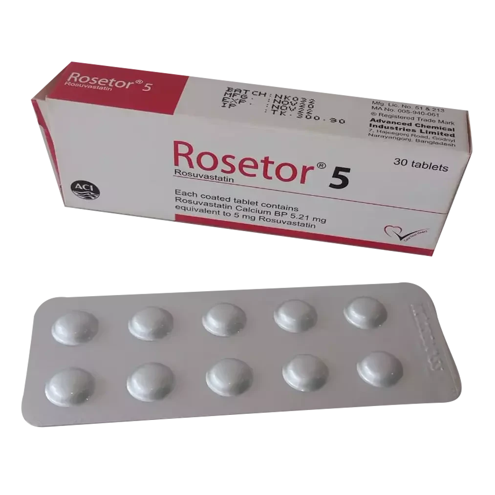 Pack Image: Rosetor 5 mg Tablet (3 x 10)