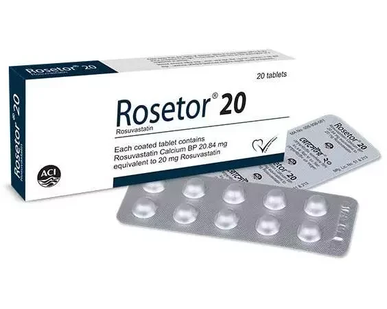 Pack Image: Rosetor 20 mg Tablet (2 x 10)