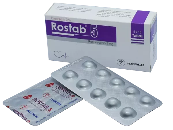 Pack Image: Rostab 5 mg Tablet (5 x 10)