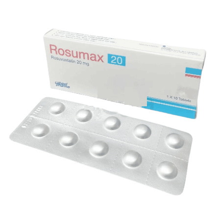 Pack Image: Rosumax 20 mg Tablet (1 x 10)